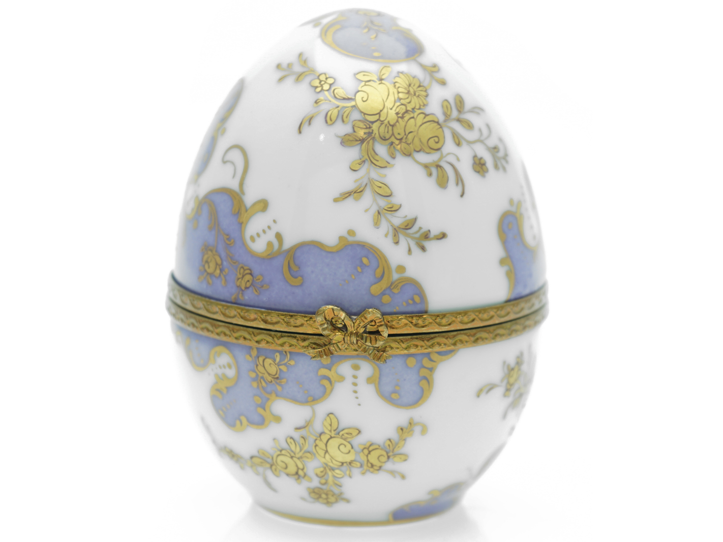 Boite A Oeuf Hilitand Boîte à Bijoux Oeuf De Pâques Émaillé Boîte À Bibelots Vintage Oeuf De Collection Émaillé Oeuf De Pâques Décoration Artisanat Cadeau(Blue Oeuf En Porcelaine