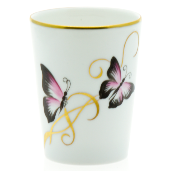 gobelet papillon rose noir