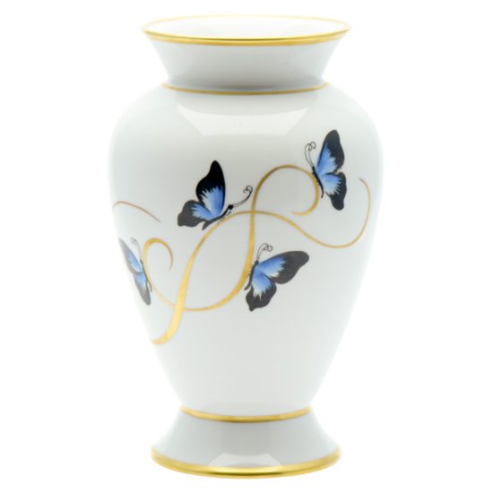 vase papillons bleus