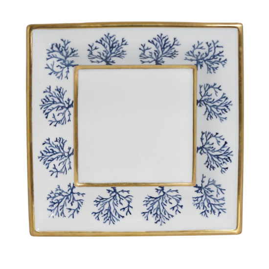 Assiette de présentation collection Corail Cap d’Ail bleu modèle carré